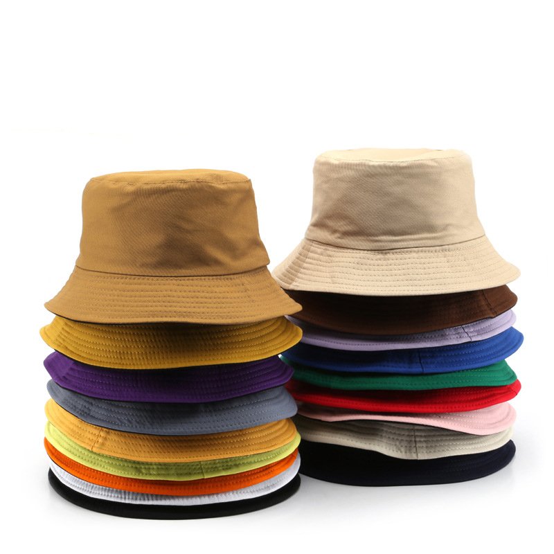 Custom Logo Reversible Trendy Fisherman Hats Summer Packable Anti-UV Beach Sun Hats Cotton Plain Blank Bucket Hat for Women Men