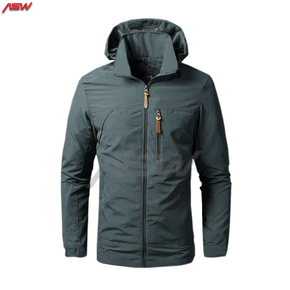 New Men Outdoor Hiking Jackets Waterproof Hooded Windbreaker Water Repellent Zipper Breathable Windbreaker Jacket