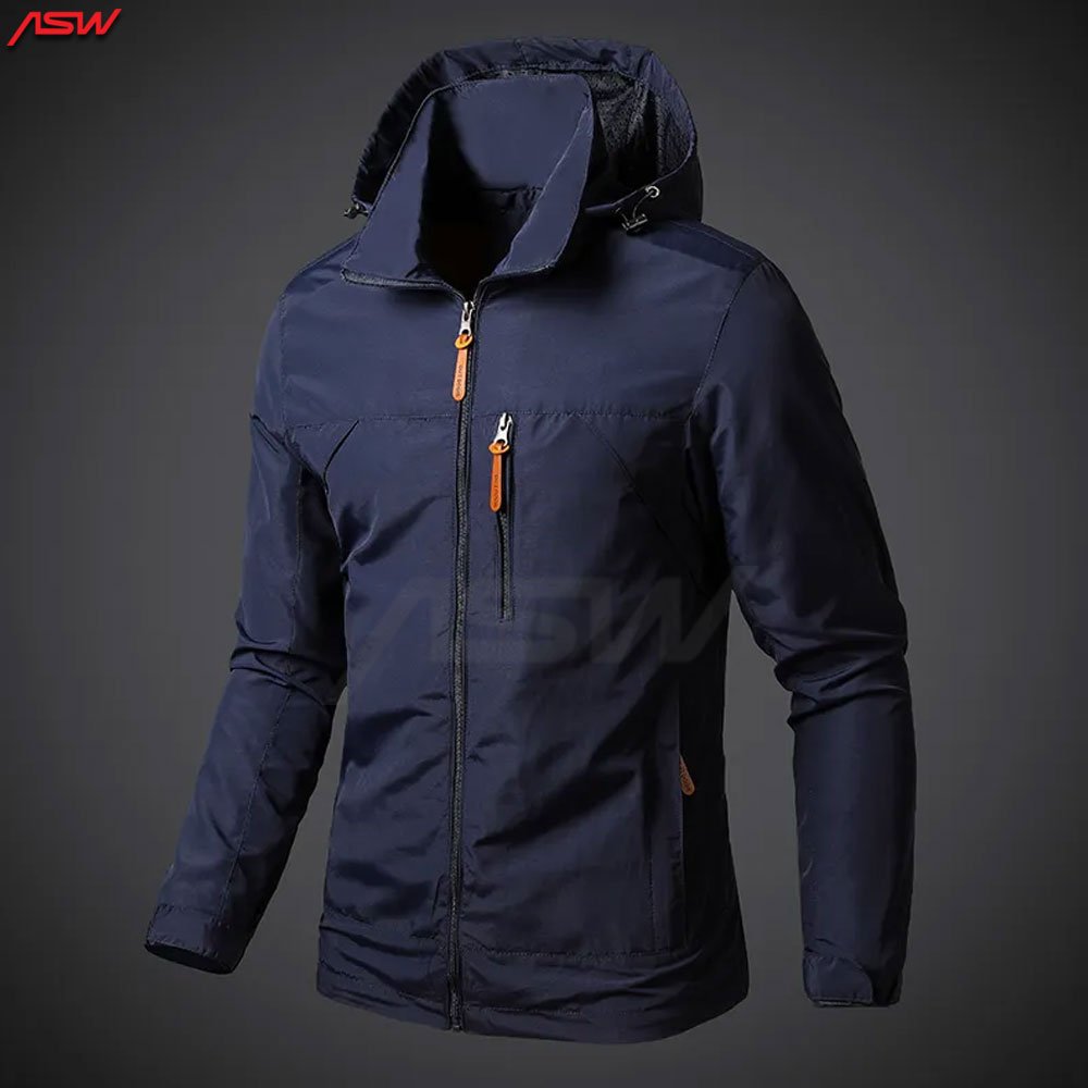 New Men Outdoor Hiking Jackets Waterproof Hooded Windbreaker Water Repellent Zipper Breathable Windbreaker Jacket