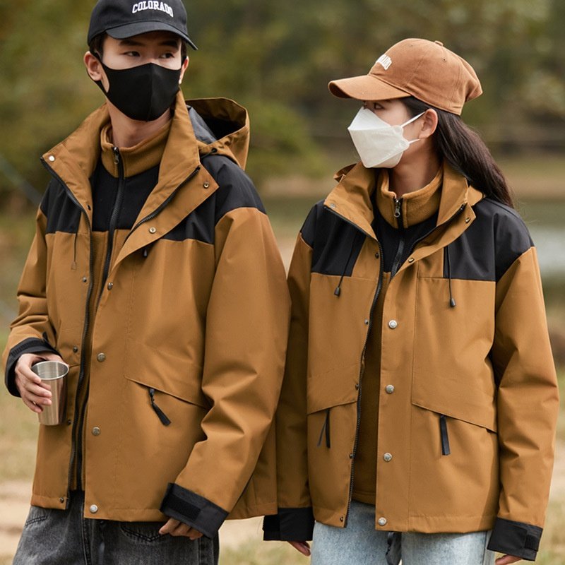Men's Women's Three-in-One Water-Repellent Detachable Fleece Jacket Unisex Outdoor Hiking Clothing Spring Fall Winter New