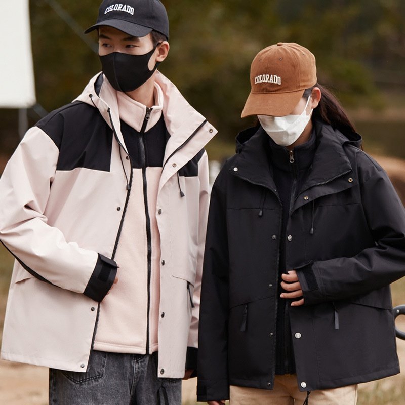 Men's Women's Three-in-One Water-Repellent Detachable Fleece Jacket Unisex Outdoor Hiking Clothing Spring Fall Winter New