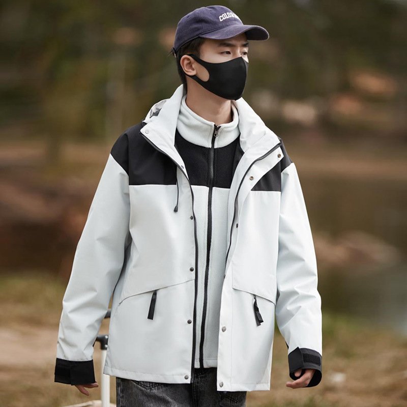Men's Women's Three-in-One Water-Repellent Detachable Fleece Jacket Unisex Outdoor Hiking Clothing Spring Fall Winter New