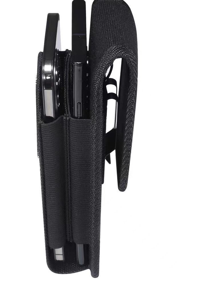Double cell phone waist bag with an Oxford bouquet-mounted larvae sticker in a belt with a double layer of 6.7/6.8/6.5 inch