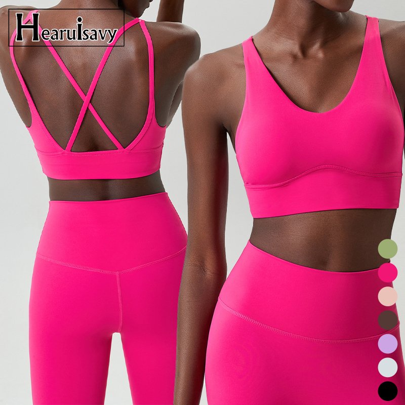 Customized High Quality Women's Gym Sports Fitness Yoga Bra Fitness Sports Bra Supportive Cross Back Sports Bra Yoga