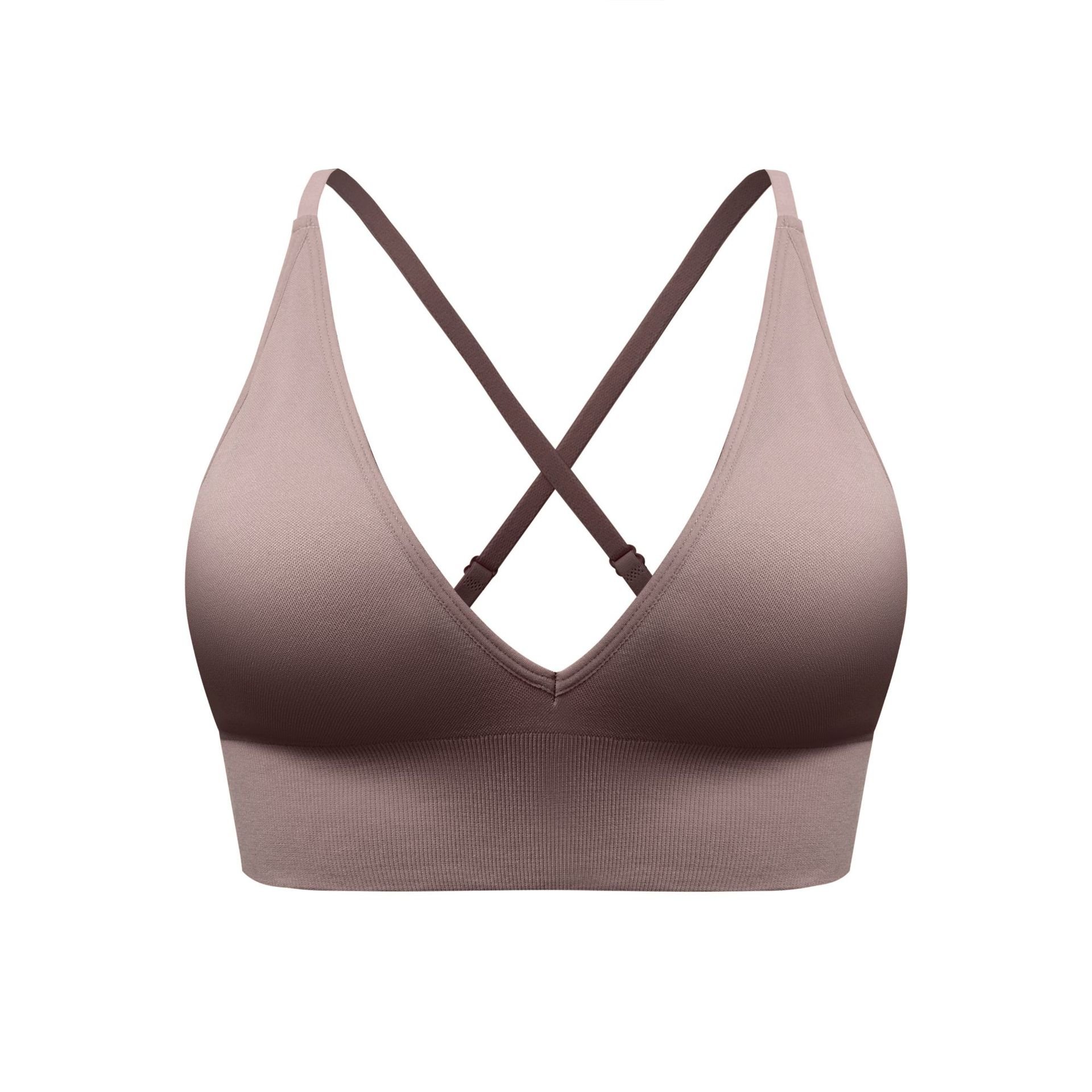 Shunaier Adjustable Custom Logo Workout Wear Cross Back Shockproof Sport Bras Fixed Pads Gym Fitness Yoga Top Sports Bra