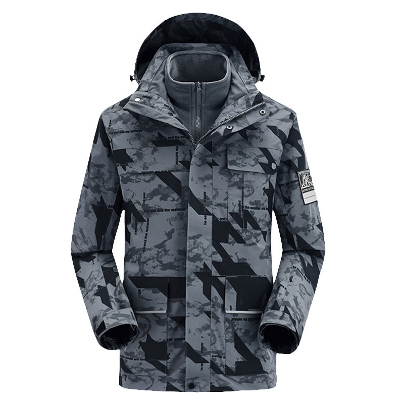 Couple's Camping Hiking Waterproof Mountain Jacket Windproof Warm Fleece Softshell Jacket Winter Windbreaker Jacket Ski Outfits