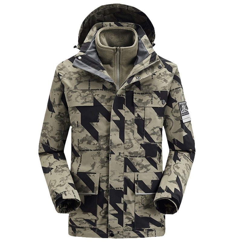 Couple's Camping Hiking Waterproof Mountain Jacket Windproof Warm Fleece Softshell Jacket Winter Windbreaker Jacket Ski Outfits
