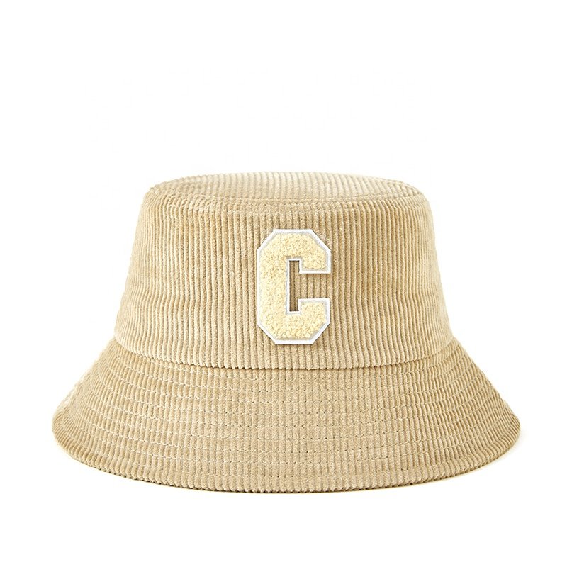 High Quality Winter product Towel Embroidery Custom Logo Shade Simple Cotton Sports Corduroy Bucket Hat