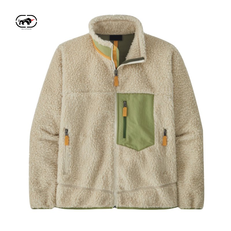 Manufacturer Custom Logo Embroidery Fleece Jacket Premium Zip Up Winter Travel Hiking Sherpa Fleece Jacket Mens