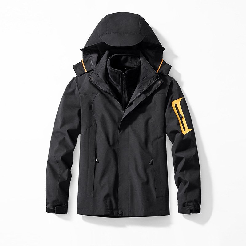 High Quality 2-piece Fleece Jacket Skin Friendly Inner Comfort Winter Warm Outdoor Hiking Wear Waterproof Ski interchange jacket