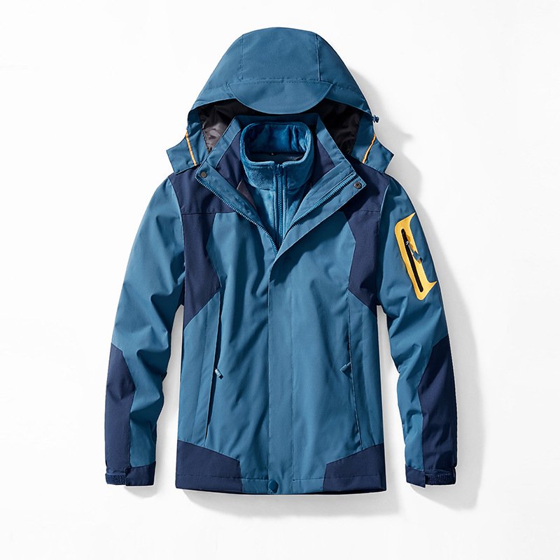 High Quality 2-piece Fleece Jacket Skin Friendly Inner Comfort Winter Warm Outdoor Hiking Wear Waterproof Ski interchange jacket