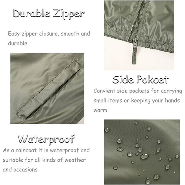 CONMR Kids Unisex Soccer Rain Jacket Cute Desgin Lightweight Kids Zipper Rain Coat Waterproof Jacket with Seam Seale