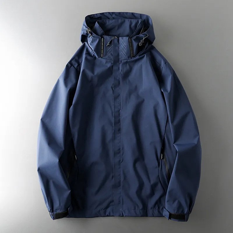 Clothing Manufacturers Men Outdoor Hiking Detachable Hoody Windbreaker Jacket Plus Size Waterproof Rain Jacket Custom Winter