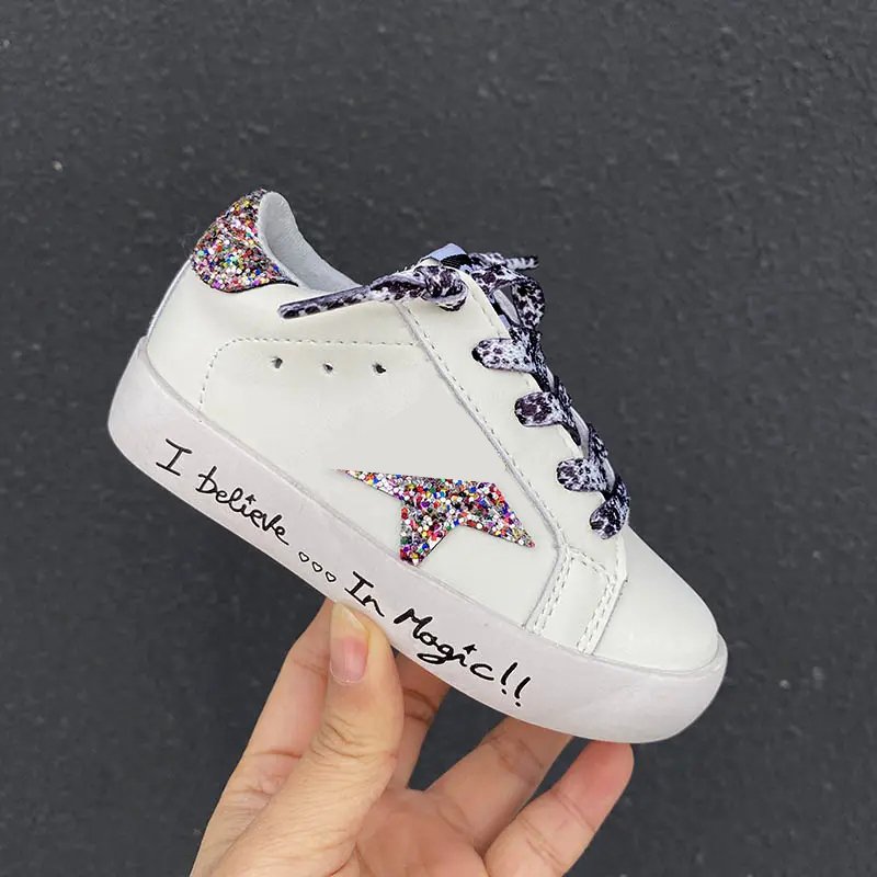 Fashion Dirty Children Star Shoe Wholesale Custom Toddler Baby Boys Kids Casual Sneakers Designer Leather Sport Shoes for Girl