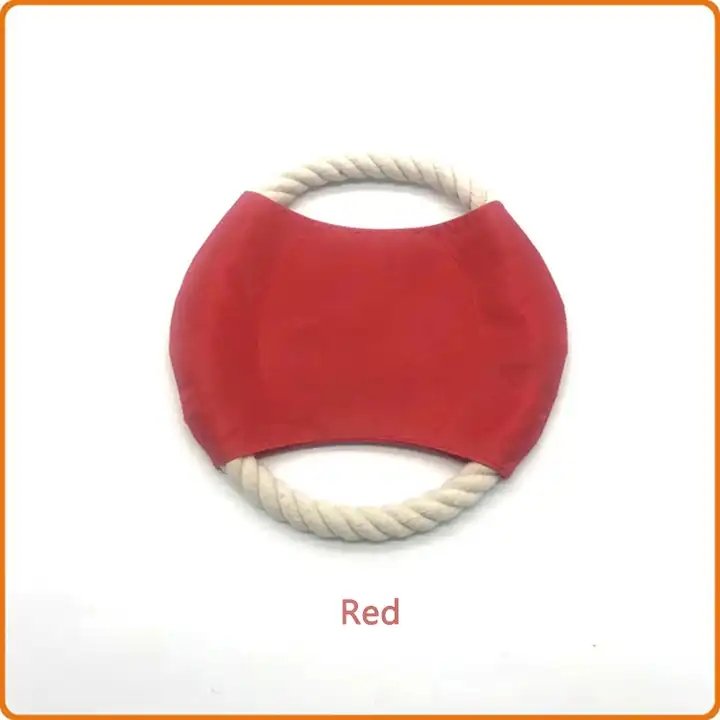Pet Flying Disc Dog Rope Toy Custom Logo Pattern Pet Training Toy Non-Toxic Anti-Bite Flyer Disc Dog Toy