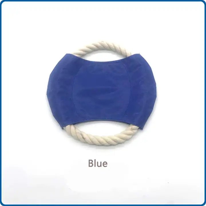 Pet Flying Disc Dog Rope Toy Custom Logo Pattern Pet Training Toy Non-Toxic Anti-Bite Flyer Disc Dog Toy