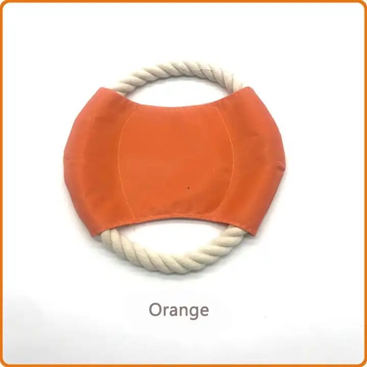 Pet Flying Disc Dog Rope Toy Custom Logo Pattern Pet Training Toy Non-Toxic Anti-Bite Flyer Disc Dog Toy