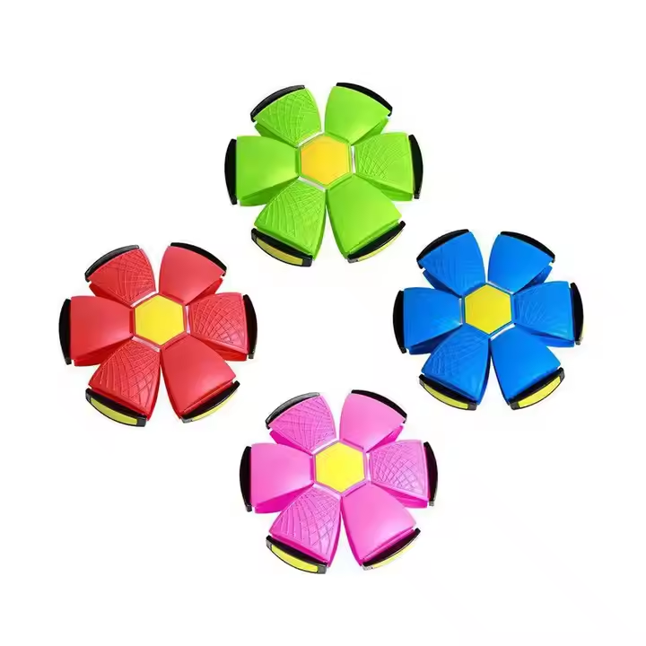 Park Outdoor Sports Toys Saucer Venting Ufo Magic Bouncing Jumping Frisbeed Kids Children Puppy Flying Disc Light Elastic Dogs B
