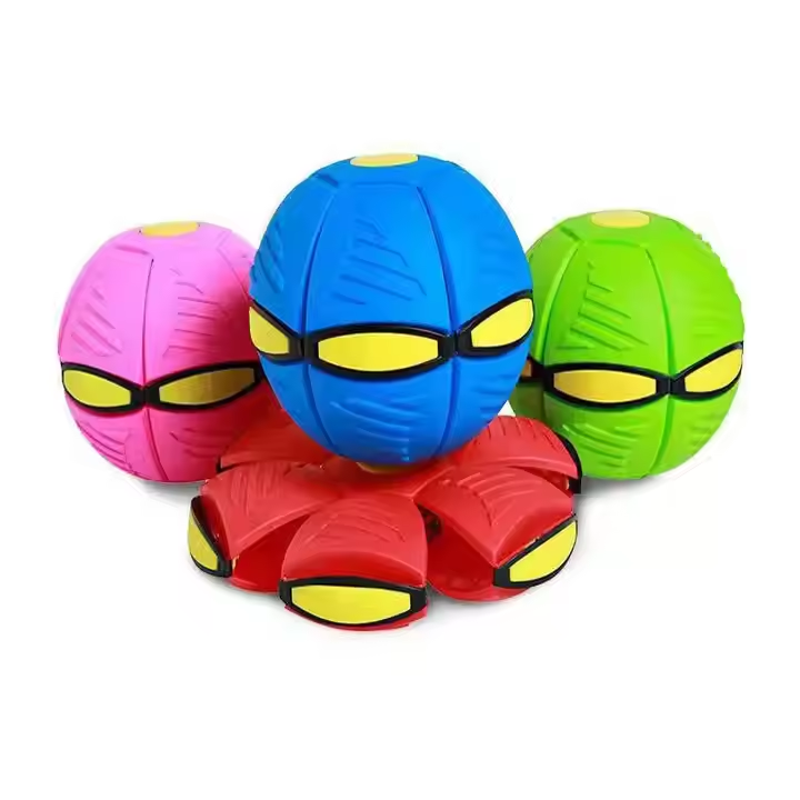 Park Outdoor Sports Toys Saucer Venting Ufo Magic Bouncing Jumping Frisbeed Kids Children Puppy Flying Disc Light Elastic Dogs B