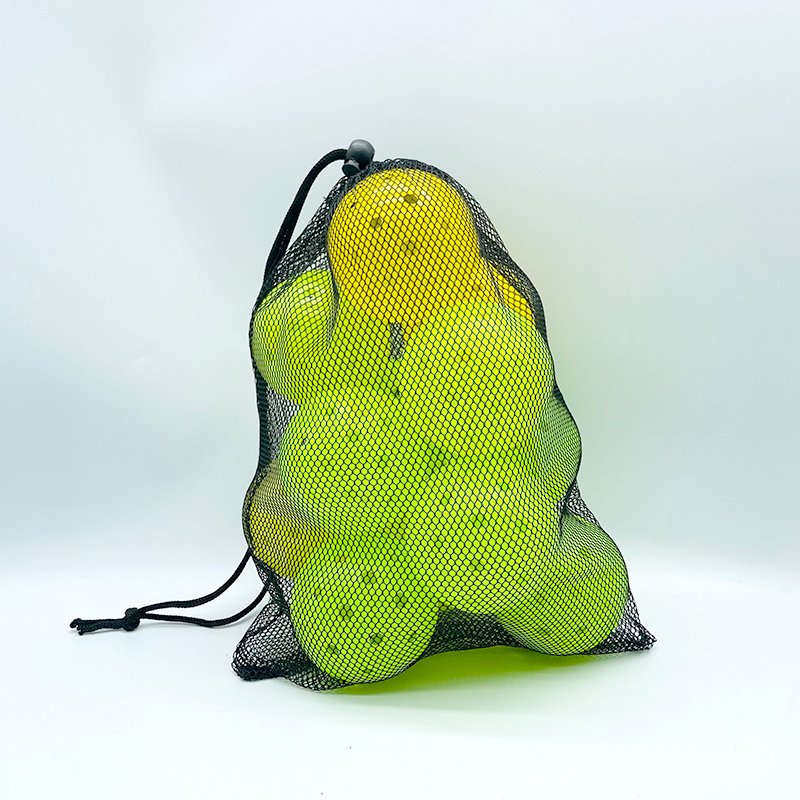 Durable, real flight and genuine elasticity Outdoor pickleball including mesh drawstring handbag-12 piece pack