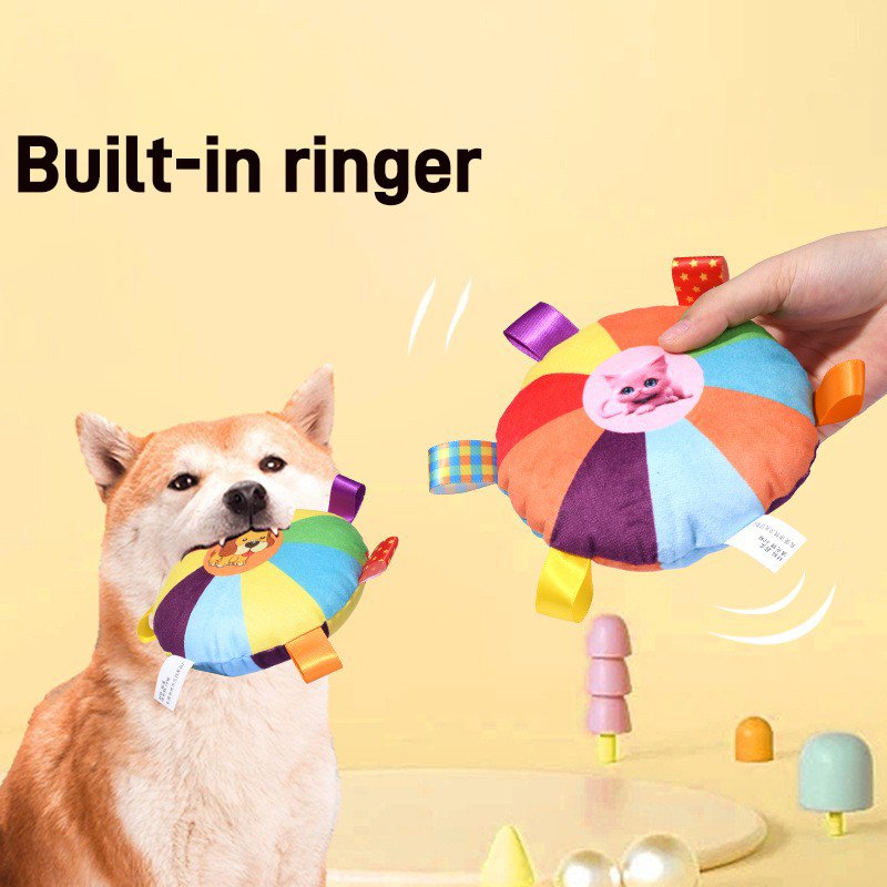 Factory Wholesale Interactive Plush Dog Toys Simple Cute Deluxe Round Frisbee Suitable for Playing