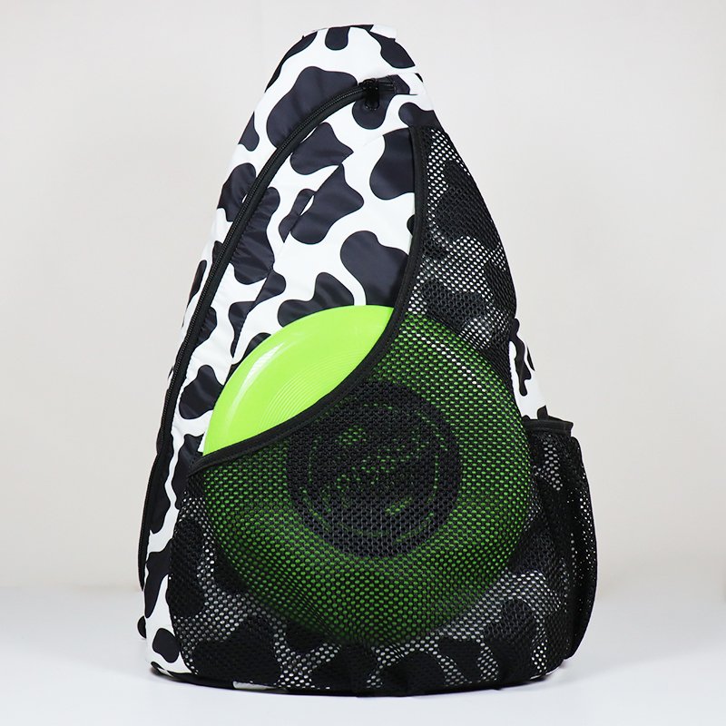 Bright Color Frisbee Sling Bag Golf Sports GYM Racket Chest PU Bag
