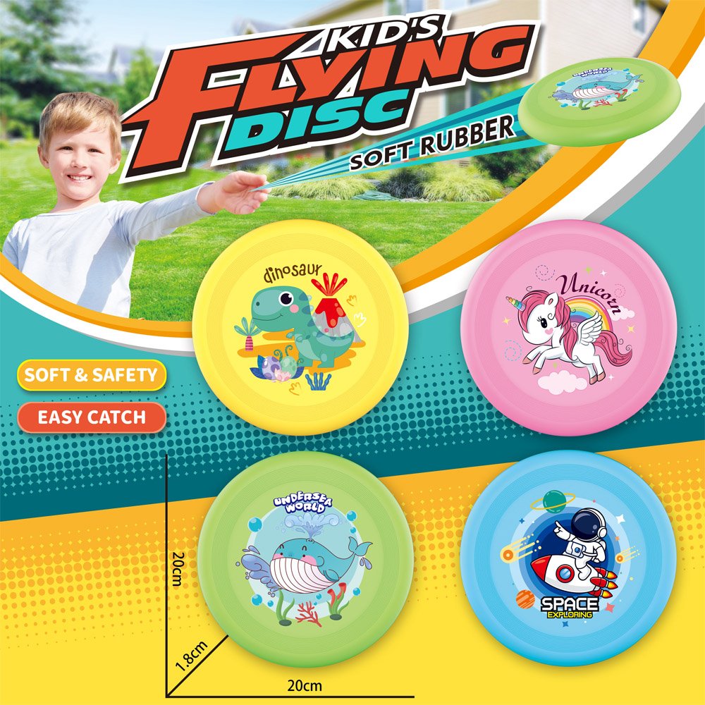 Soft Flying Disc Throwing Toys 8 Pieces in 1 Set Summer Garden Outdoor Sport Toy Silicone Cartoon Flying Frisbeed Game Toy