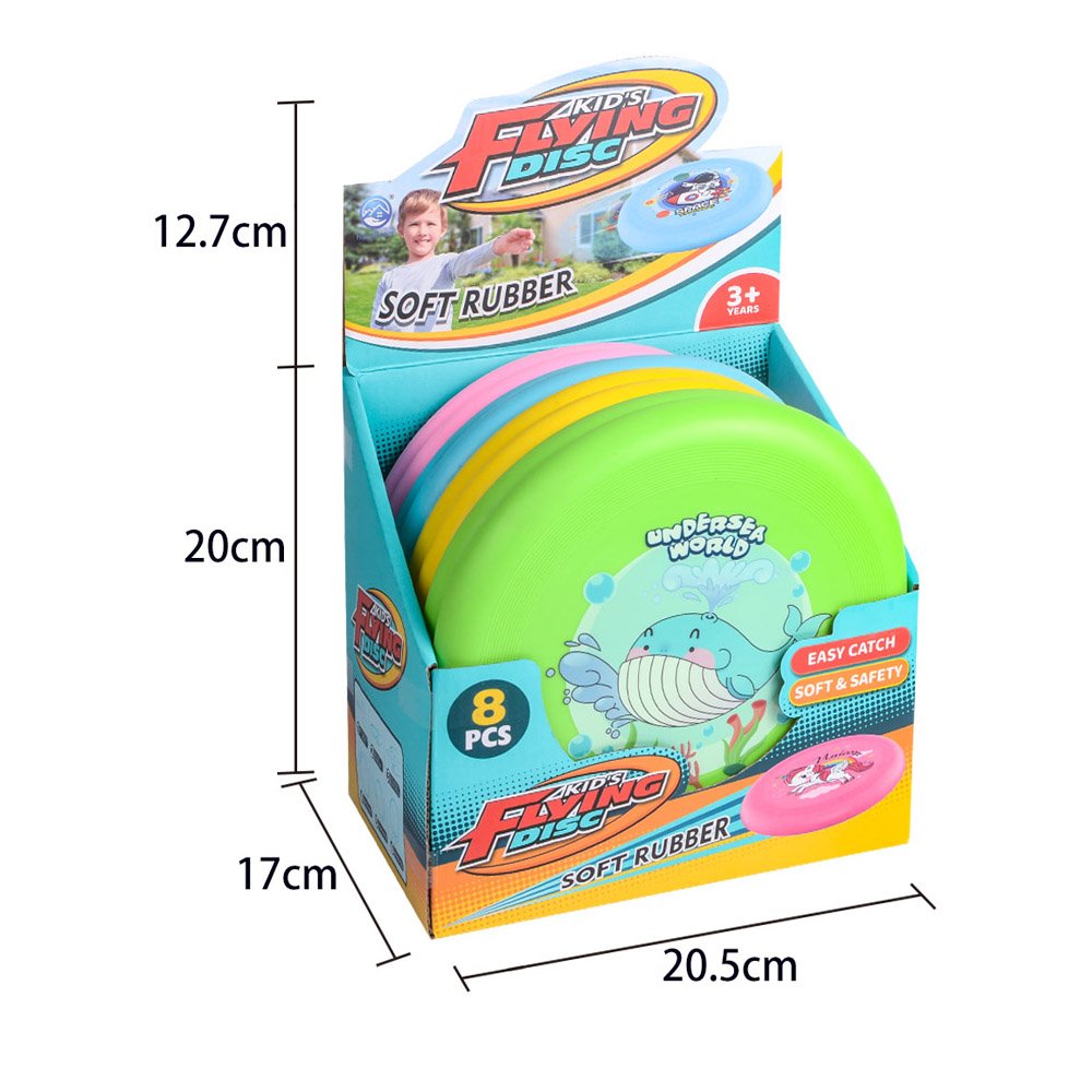 Soft Flying Disc Throwing Toys 8 Pieces in 1 Set Summer Garden Outdoor Sport Toy Silicone Cartoon Flying Frisbeed Game Toy