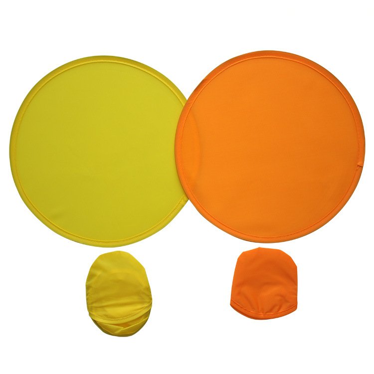 Custom Collapsible flying disc Foldable Flying Handheld Fan Fold Up Nylon Flyer Folding Disc with Pouch