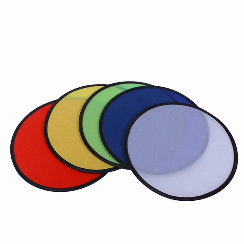 Custom Collapsible flying disc Foldable Flying Handheld Fan Fold Up Nylon Flyer Folding Disc with Pouch