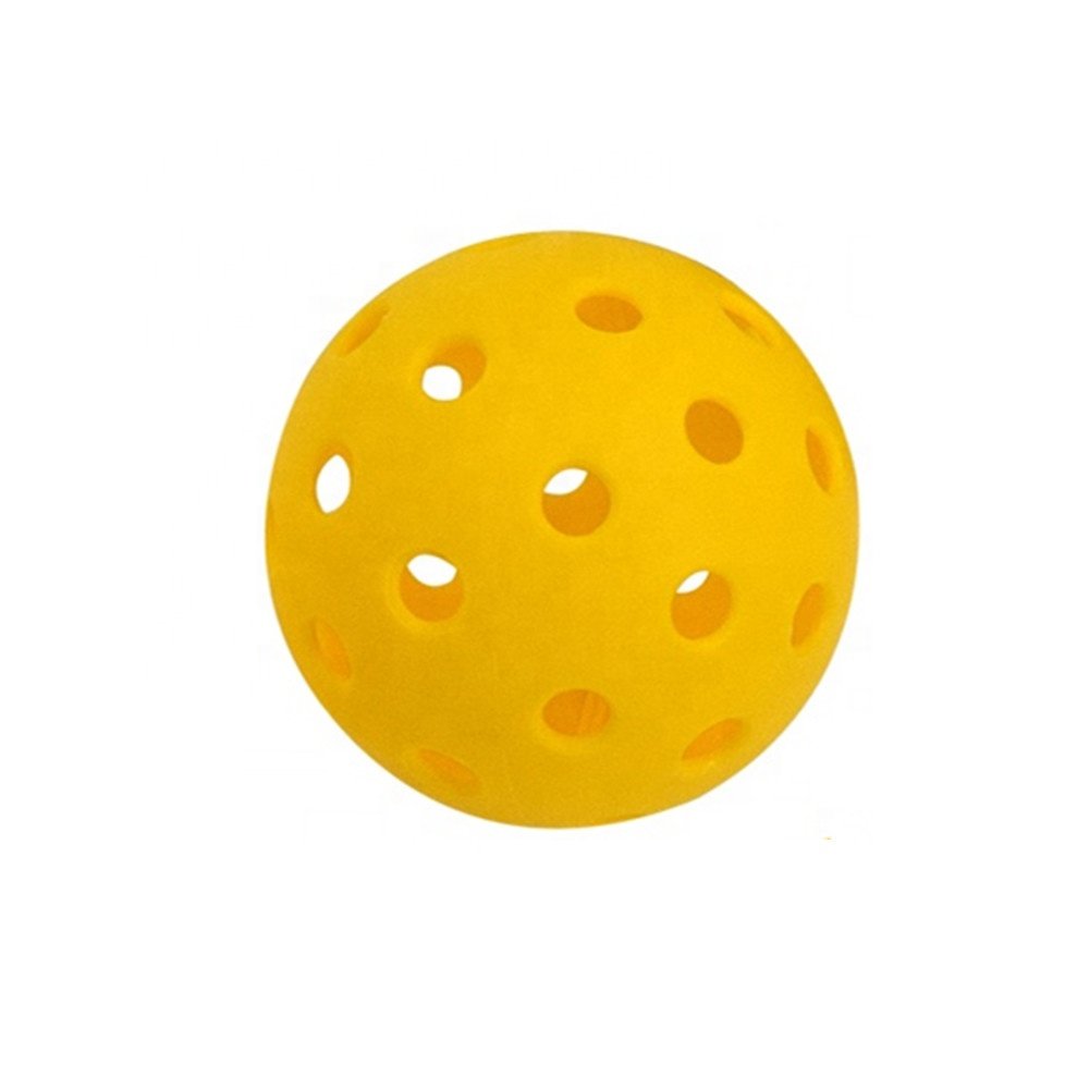 2021 new sports durable 40 holes outdoor indoor pickleball sports yellow pickleball