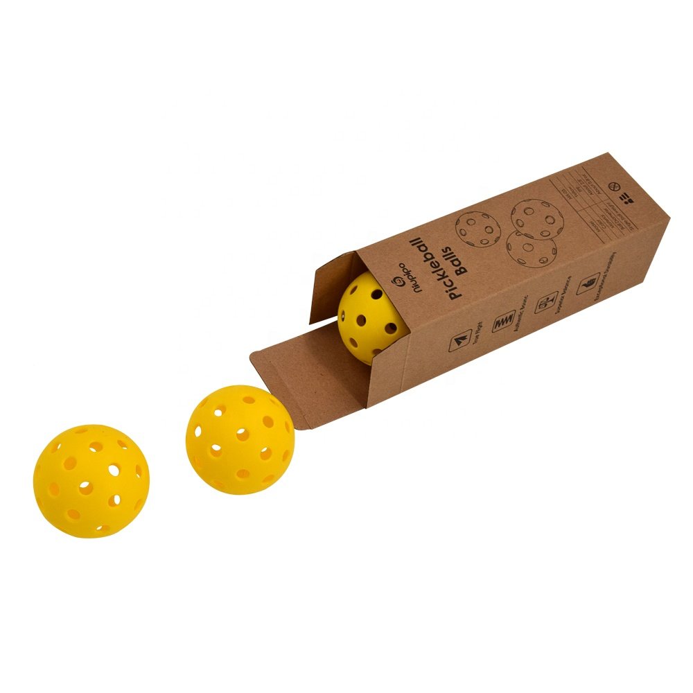 2021 new sports durable 40 holes outdoor indoor pickleball sports yellow pickleball