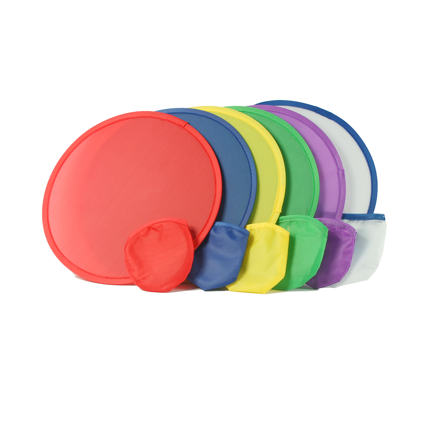 Promotional Cheap Custom Polyester Hand Fan Portable Foldable Flying Disc Nylon Flying Disc With Pouch