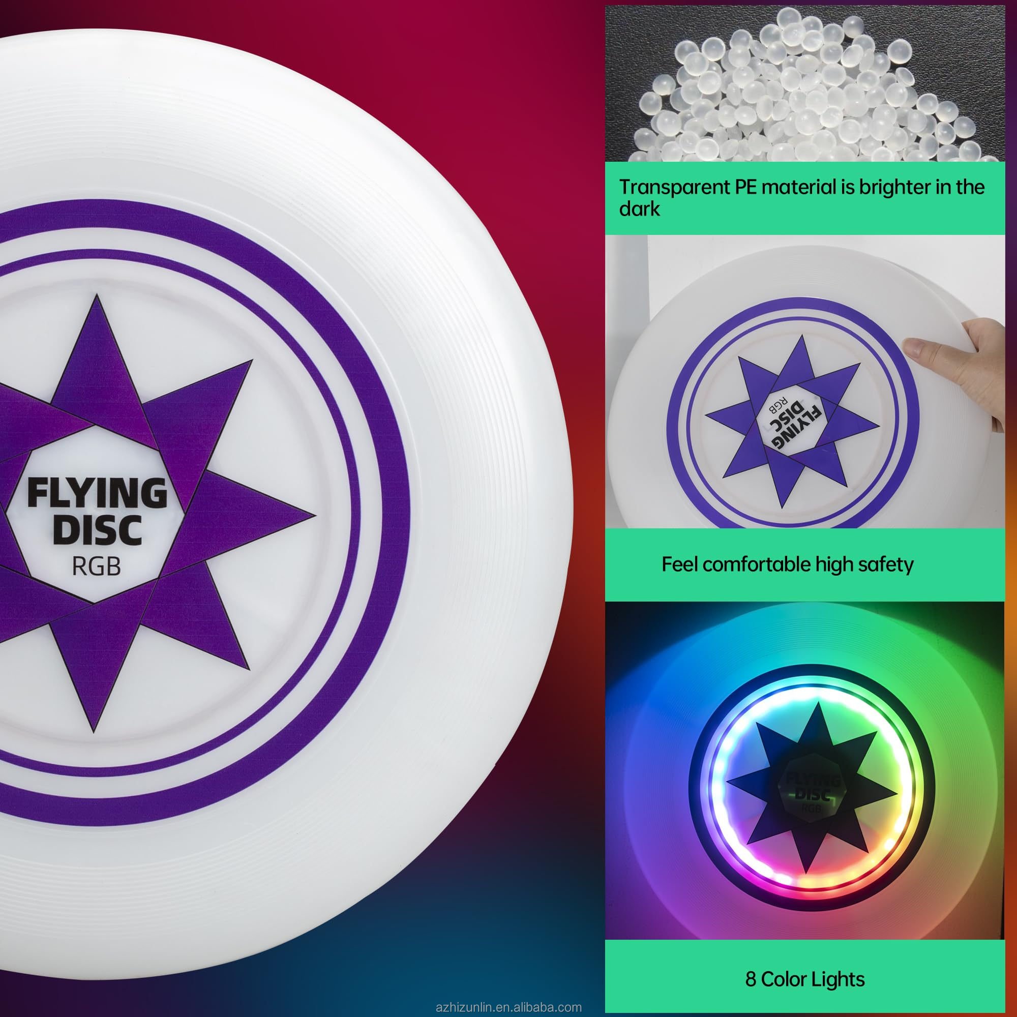 Rechargeable Light Up Super Bright Camping Game RGB Professional Ultimate Led Flying Disc
