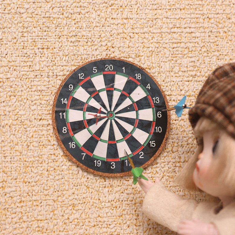 hot sale 1/12 scale mini miniature dollhouse elf doll dart flying disc saucer boomerang Doll House sports toys