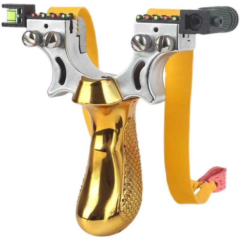 Big power double silk high -precision laser slingshot quick -pressure accurate flat skin bow adult outdoor competitive powerful bullet