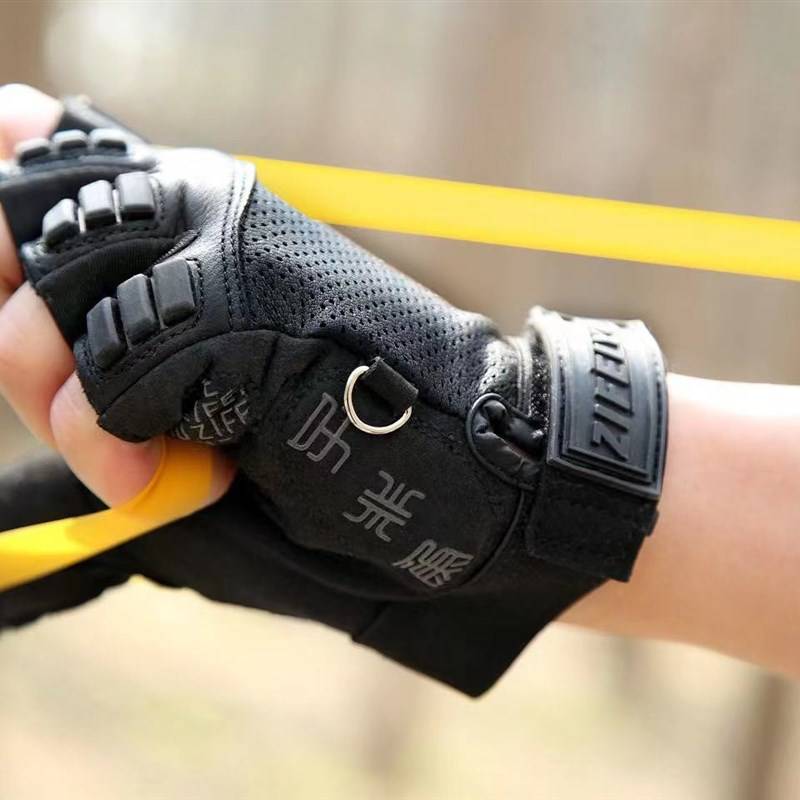 No slingshot gloves Old demon Qiao Hao Zhong Yan Traditional Z -round flat rubber band outdoor fighting half fingers with finger protection