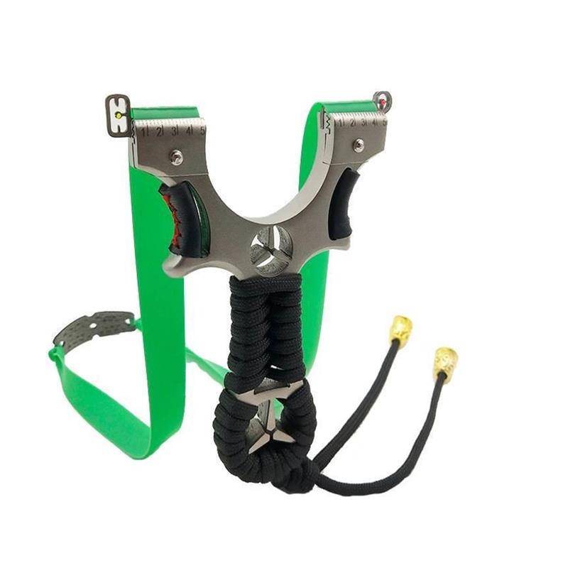 Stainless steel 360 -degree rotation slingshot bullet high -precision high -voltage bomb fork outdoor flat skin bow slings frame laser laser