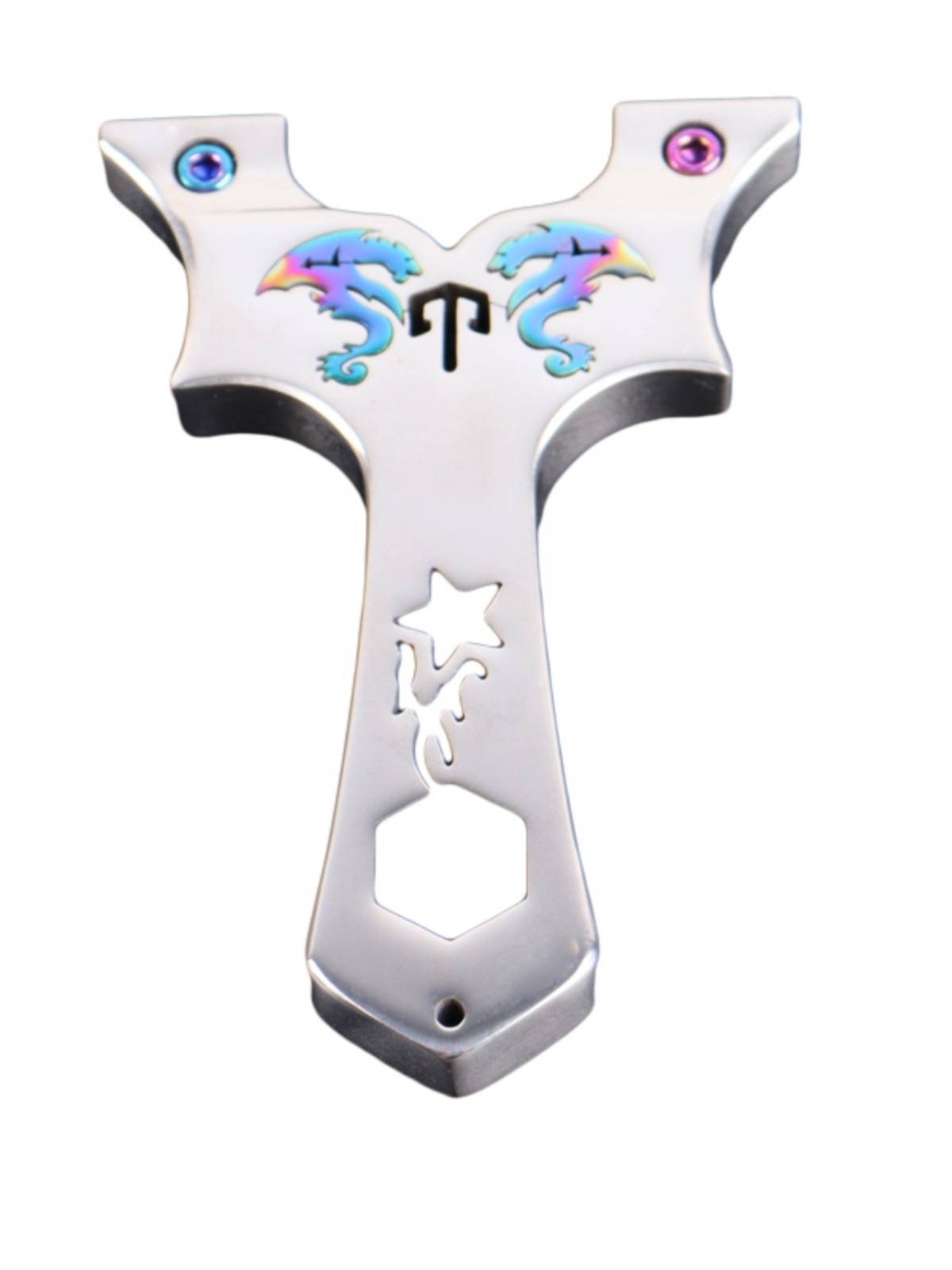 Genuine new Pterosaur high -precision slingshot colorful stainless steel flat rubber band adult outdoor big power competitive