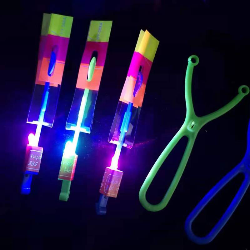 Lighting Bow Flying Arrow Blue Light Flying Sword Night Market Stall Hot Selling Bamboo Dragonfly Children Laughing Toys Stalls