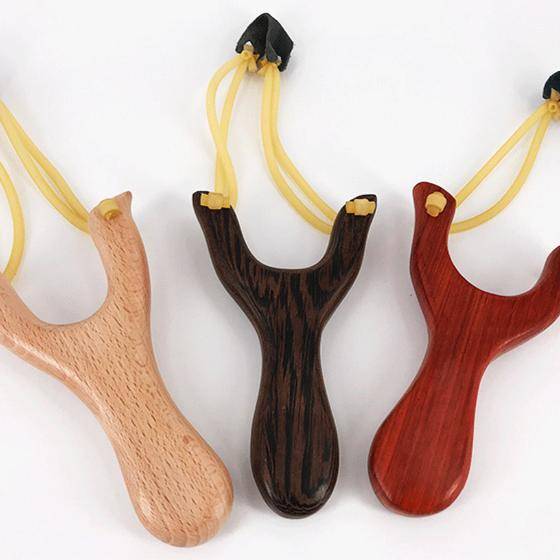 Outdoor slingshot traditional bullet fork high -precision wooden children's wooden round leather wooden rack solid wood strong mahogany
