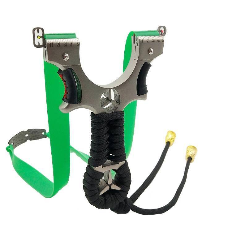 Stainless steel 360 -degree rotation slingshot bullet high -precision high -voltage bomb fork outdoor flat skin bow slings frame laser laser