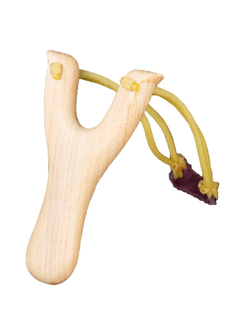 Outdoor slingshot traditional high -precision wooden children's wooden rubber band wooden solid wood toy mud pill nostalgic safety