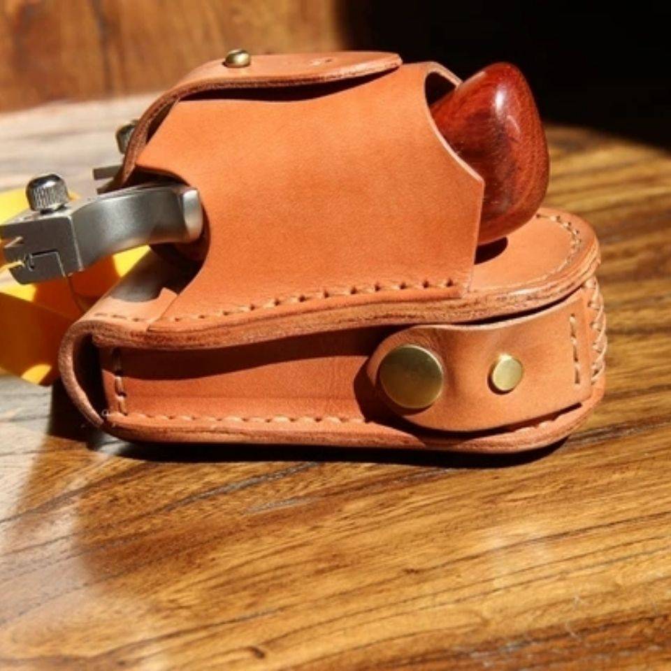 Slinges special wrap leather leather leather steel bead all -in -one waged steel clip -side opening to wear waistband slingshot steel ball bun leather