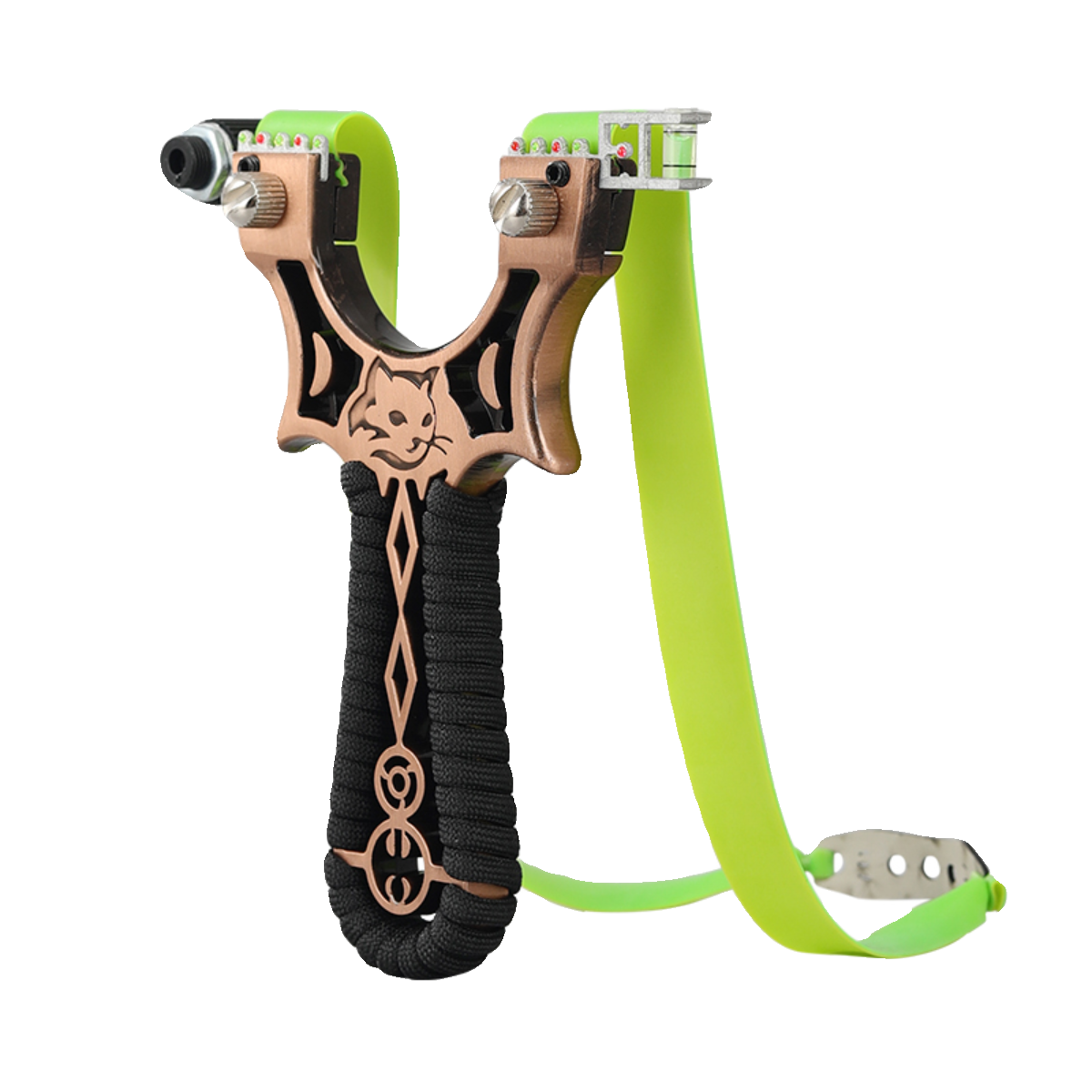 New metal slingshot laser fast pressure high accuracy outdoor actual combat competition great power thickened flat rubber band single work