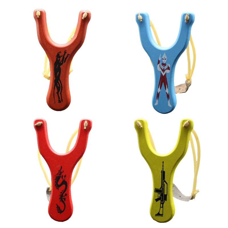 Toy slingshot children's solid wood color bomber Ultraman bomber fork over 5 years old outdoor parent -child shooting bow puzzle