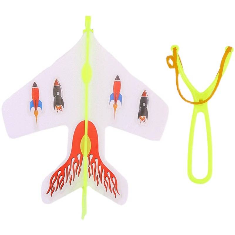 Lighting ejection aircraft creative DIY assembly slingshot aircraft children's flash toys square stalls night market supply