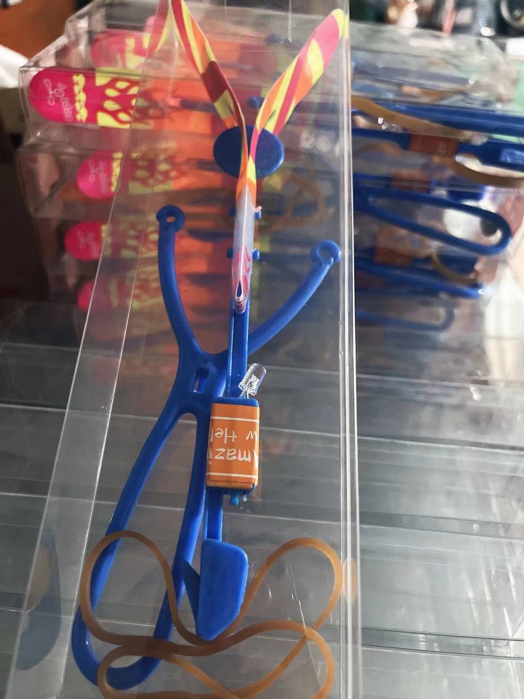 Slingshot Flying Arrow Bamboo Dragonfly flagship version thickened rubber band leafless leaf folding color light blue warm powder green purple