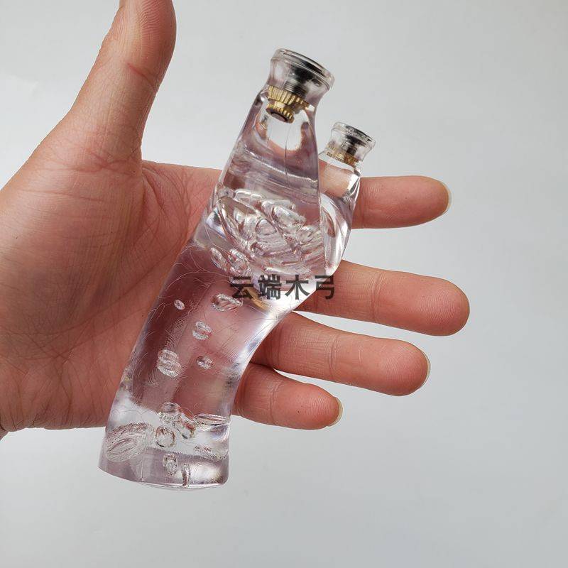The new resin large Tianya transparent crystal fast pressure free binding reflection flat skin band imitation solid wood frame outdoor slingshot