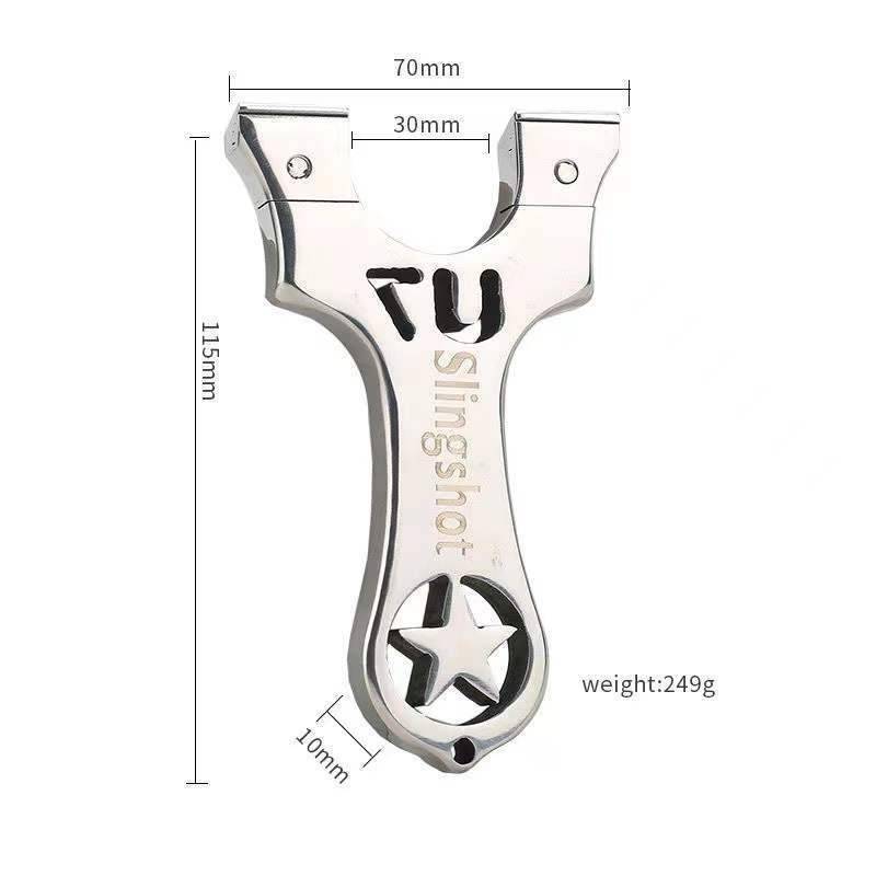Small bow door slingshot long -shot stainless steel free tied fast -flat skin slingshot precision ejection U7 straight Vietnamese bow